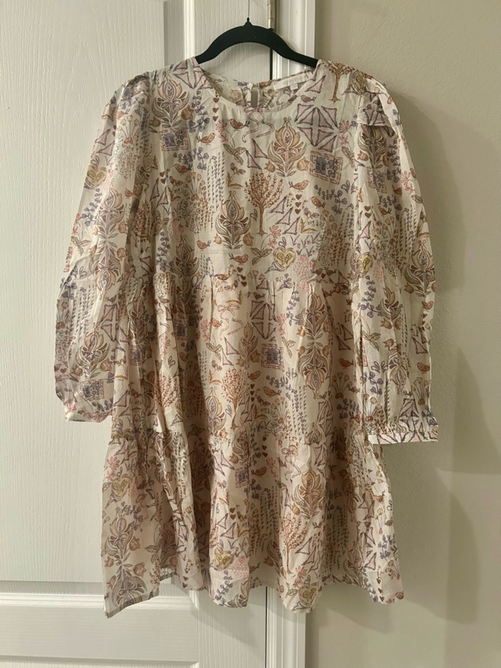 NWT Olivaceous Cream Flowy Dress with Pink, Lavender and Tan Floral Motif
